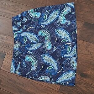 Croft & Barrow Blue & Green Paisley Skort size 12